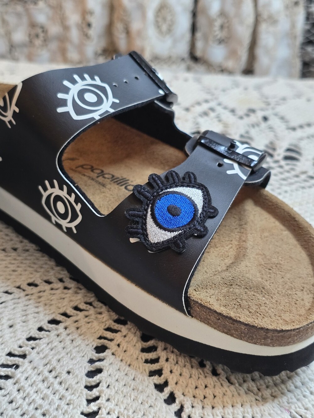 Papillio By Birkenstock, Arizona Eye Sandals, Slides Womens 12, Nwot - Picture 3 of 12